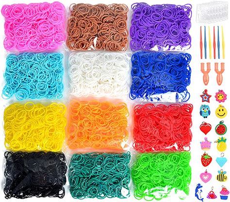 Dec 14, 2018 · 🌈【 Super 10 in 1 Starter Set 】FunzBo Rubber Band Bracelet Kit contains 2200 Rubber Bands, 50 Beads, 36 S Buckles, 32 Pendants, 2 hooks , Box & Instruction. 🌈【 Creativity Enhancer 】 With 23 different colors to create your own rubber band loom bracelet the way you perfectly like it and show it off. 